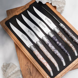 Laguiole en Aubrac 6 Piece Steak Knives Set - Mixed Shell Handles