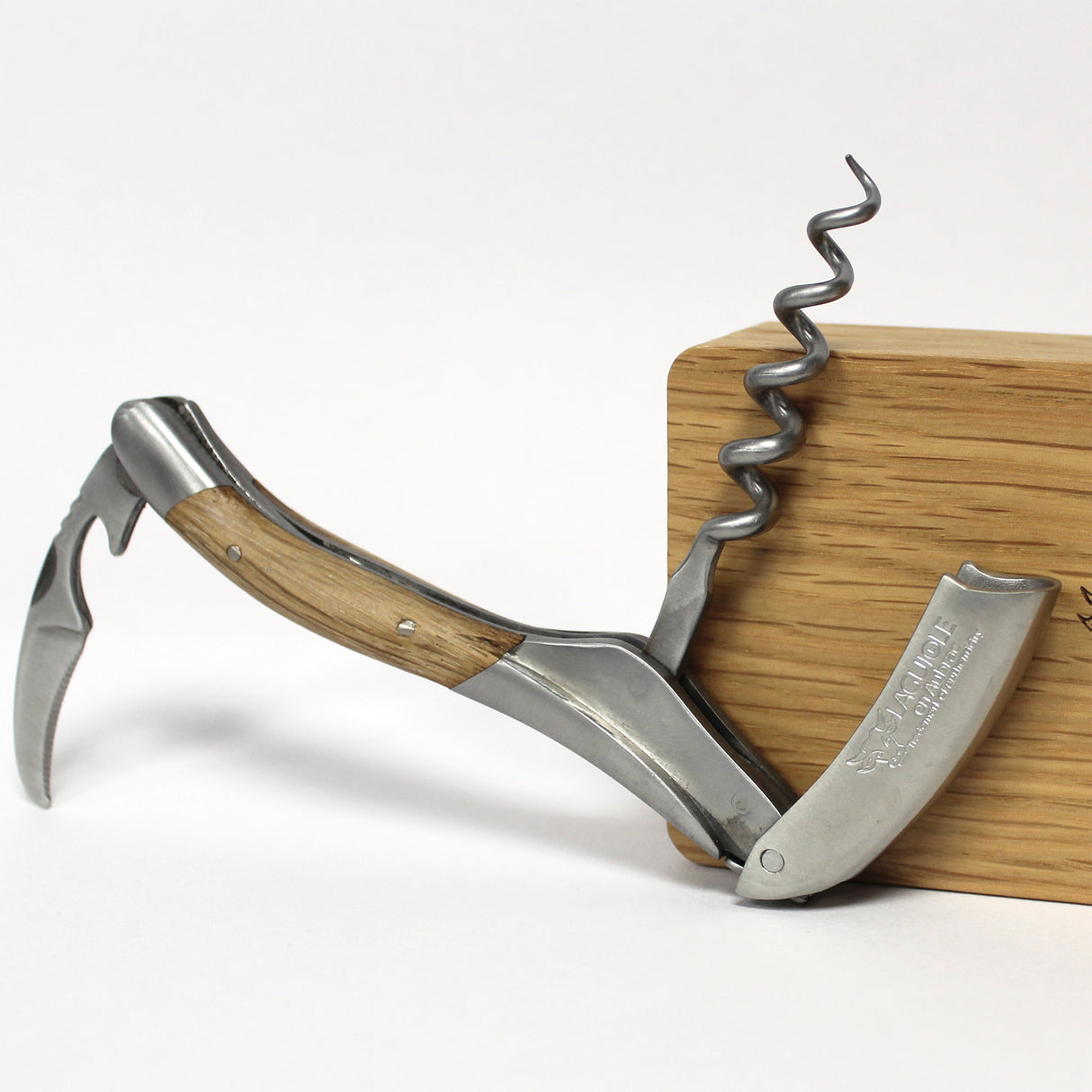 Laguiole en Aubrac Sommelier Corkscrew Oak Barrel Handle