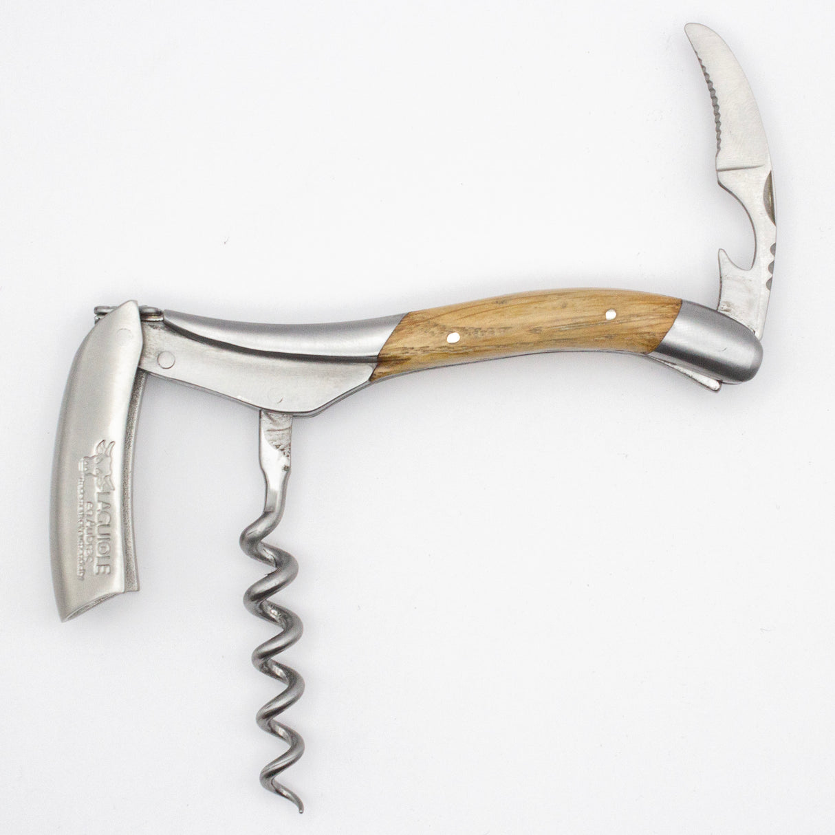 Laguiole en Aubrac Sommelier Corkscrew Oak Barrel Handle