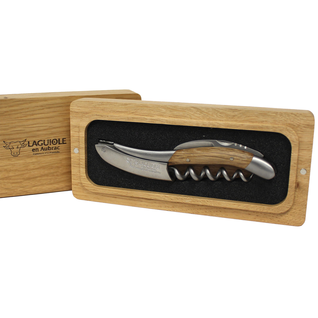 Laguiole en Aubrac Sommelier Corkscrew Oak Barrel Handle