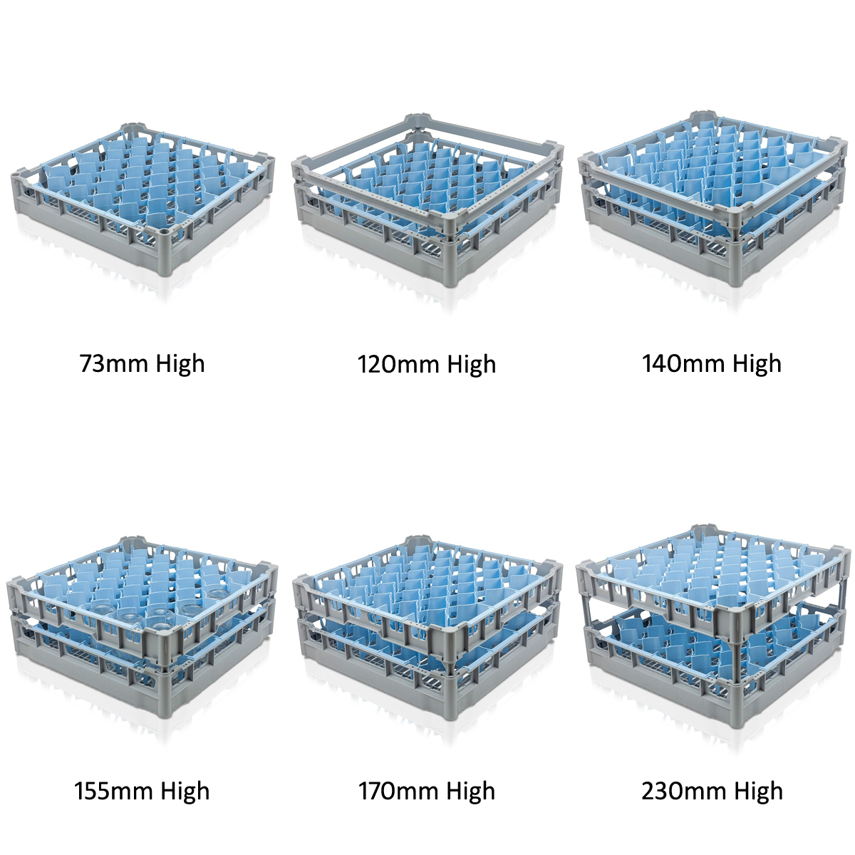 Fries Glass Washer Tray 500 x 500mm - 44 Glasses - 67mm Cell