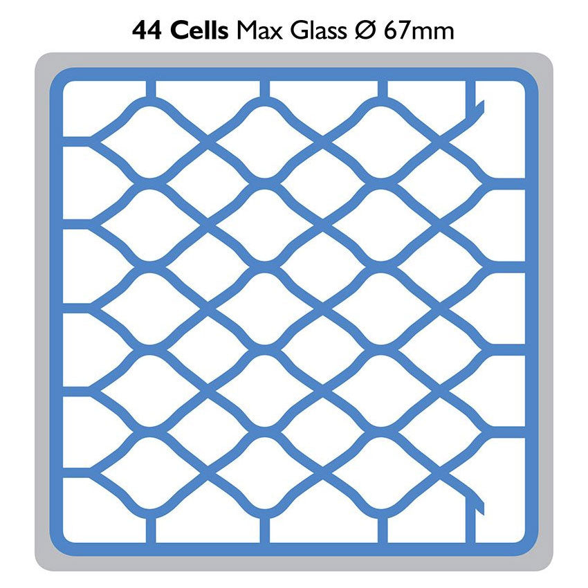 Fries Glass Washer Tray 500 x 500mm - 44 Glasses - 67mm Cell