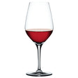 A Spiegelau Restaurant Authentis Red Wine Glass (480ml) from the set of 12, partially filled with red wine, stands elegantly on a white background.