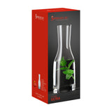 A red Spiegelau box showcases a clear Spiegelau Ultra Wine / Water Carafe 500ml with mint leaves inside. The packaging displays the Spiegelau brand logo, a product image, and the text "In-Carafe ULTRA" on the front, emphasizing this stylish carafe as an ideal choice for serving wine or water at any occasion.
