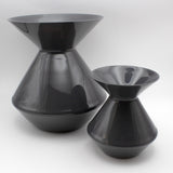 The Zalto Crystal Wine Tasting Spittoon - Dark Grey / Large showcases sleek, hourglass-inspired elegance on a white background, capturing the refined style of Zalto’s non-lead crystal wine accessories.