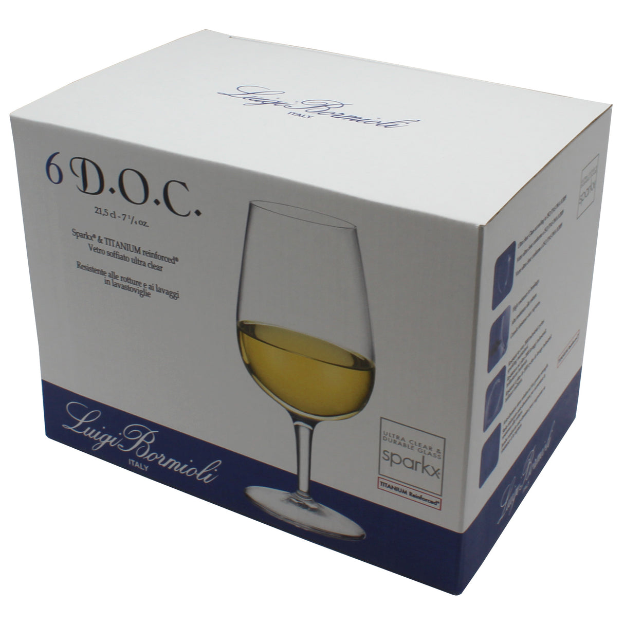 Luigi Bormioli ISO Type Wine Tasting Glasses 21.5cl - Set of 6