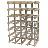 Fully Assembled Wooden Wine Rack - Natural Pine & Galvanised Steel 30 Bottle 6 x 4