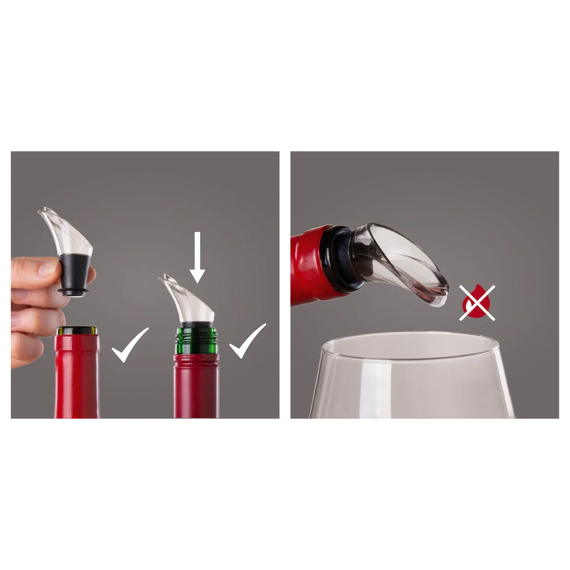 Vacu Vin Wine Pourer / Server - Clear - Set of 2