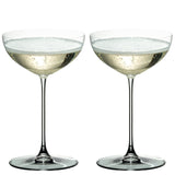 Riedel Veritas Champagne Coupe / Saucer / Cocktail / Martini Glass - Set of 2 - 6449/09