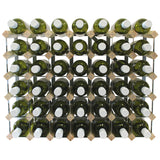 Fully Assembled Wooden Wine Rack - Natural Pine & Galvanised Steel 42 Bottle 7 x 5