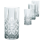 Nachtmann Highland Cut Glass Long Drink Mixer Tumbler - Set of 4