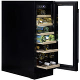 Dunavox Flow 19 Bottle Single Temperature Built-In Undercounter Wine Cabinet - Black DAUF-19.58B