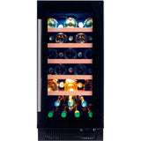 Dunavox Flow 32 Bottle Single Temperature Built-In Undercounter Wine Cabinet - Black DAUF-32.83B