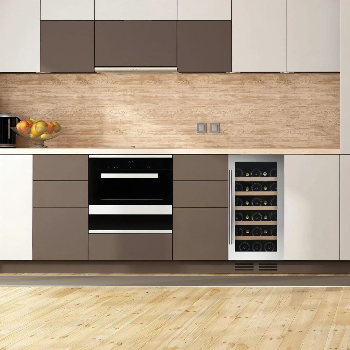 Dunavox Flow 32 Bottle Single Temperature Built-In Undercounter Wine Cabinet - Stainless Steel DAUF-32.83SS