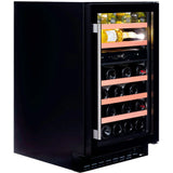 Dunavox Flow 38 Bottle 2-Temperature Built-In Undercounter Wine Cabinet - Black DAUF-38.100DB