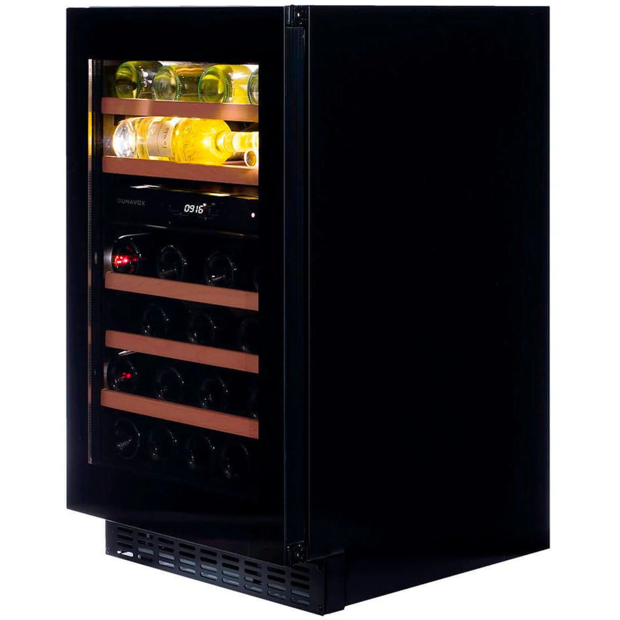 Dunavox Flow 38 Bottle 2-Temperature Built-In Undercounter Wine Cabinet - Black DAUF-38.100DB.TO