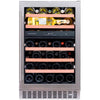 Dunavox Flow 38 Bottle 2-Temperature Built-In Undercounter Wine Cabinet - Stainless Steel DAUF-38.100DSS