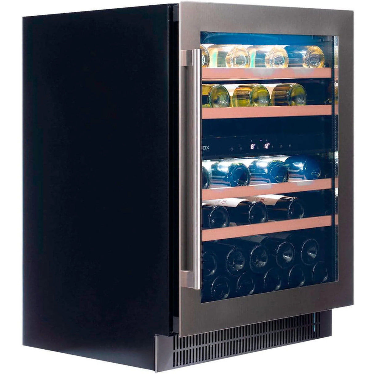Dunavox Flow 39 Bottle 2-Temperature Built-In Undercounter Wine Cabinet - Stainless Steel DAUF-39.121DSS