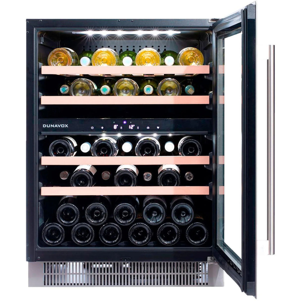 Dunavox Flow 39 Bottle 2-Temperature Built-In Undercounter Wine Cabinet - Stainless Steel DAUF-39.121DSS