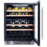 Dunavox Flow 39 Bottle 2-Temperature Built-In Undercounter Wine Cabinet - Stainless Steel DAUF-39.121DSS