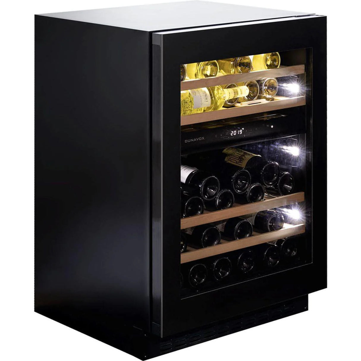 Dunavox Flow 45 Bottle 2-Temperature Built-In Undercounter Wine Cabinet - Black DAUF-45.125DB.TO