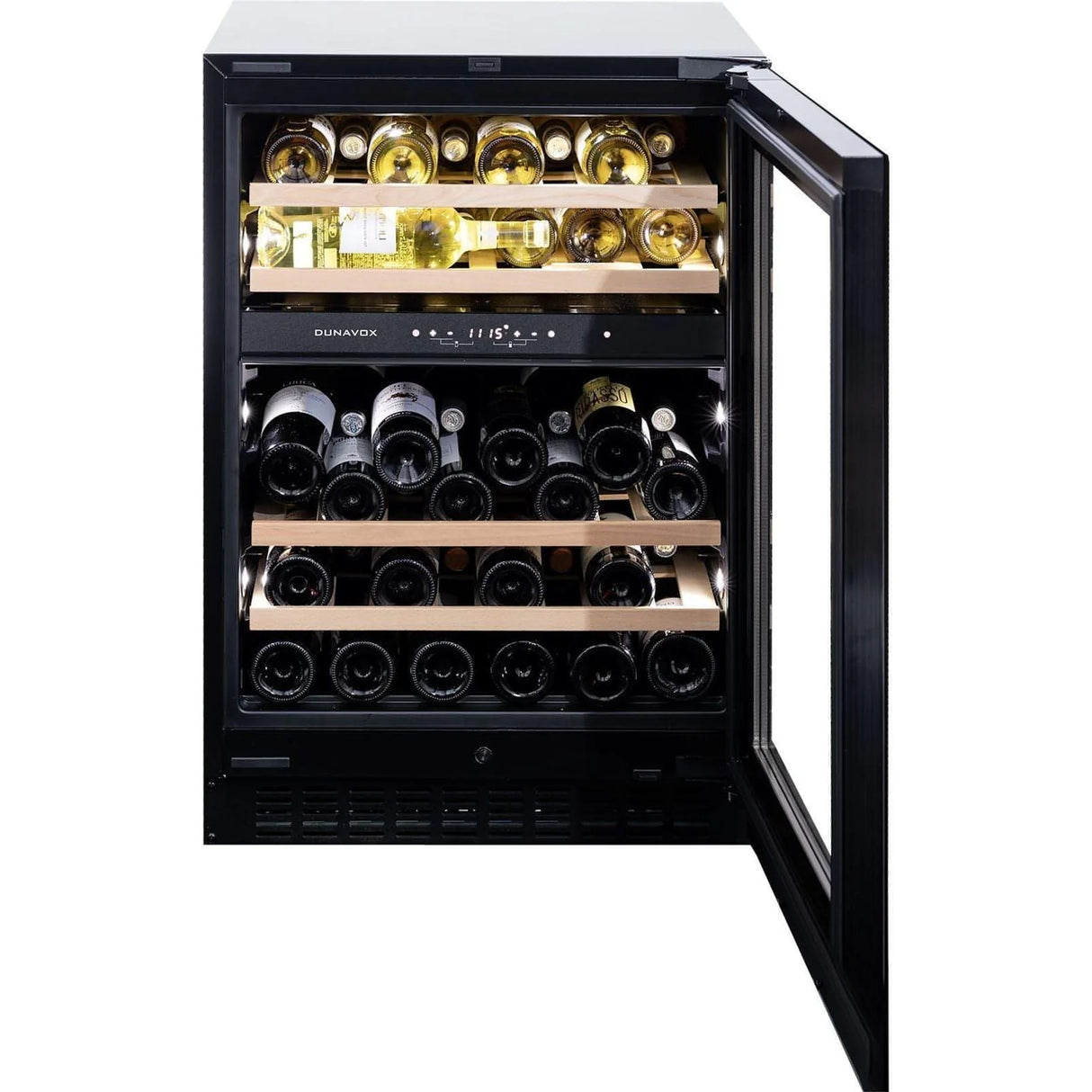 Dunavox Flow 45 Bottle 2-Temperature Built-In Undercounter Wine Cabinet - Black DAUF-45.125DB.TO