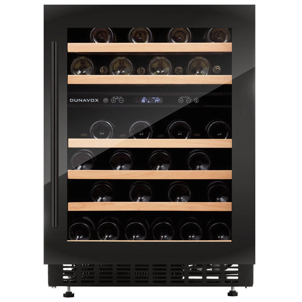 Dunavox Flow 46 Bottle 2-Temperature Built-In Undercounter Wine Cabinet - Black DAUF-46.145DB