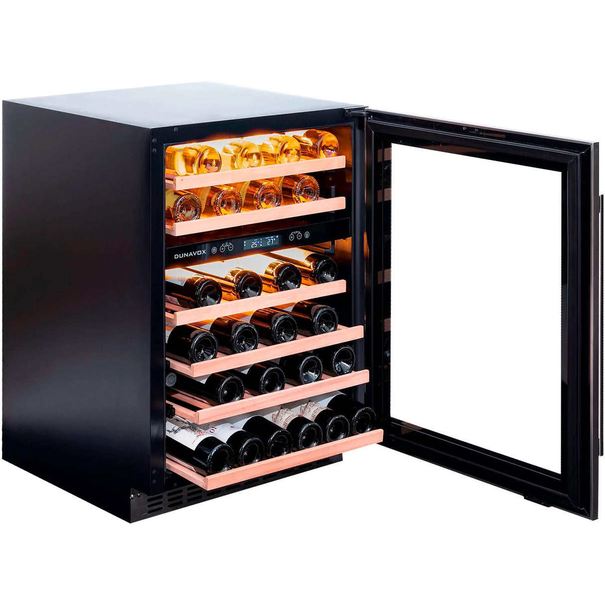 Dunavox Flow 46 Bottle 2-Temperature Built-In Undercounter Wine Cabinet - Stainless Steel DAUF-46.145DSS