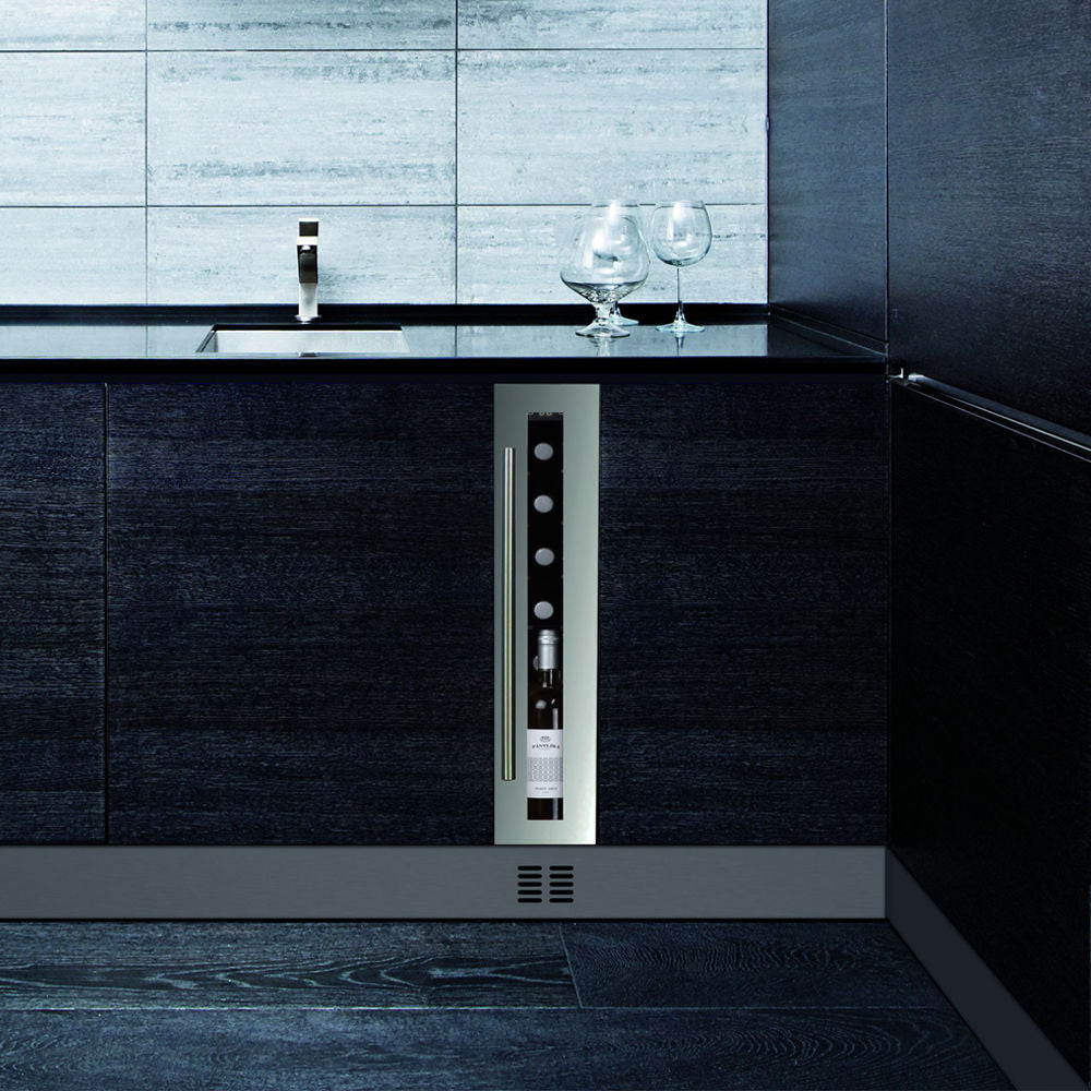 Dunavox Flow 9 Bottle Single Temperature Built-In Undercounter Wine Cabinet - Stainless Steel DAUF-9.22SS