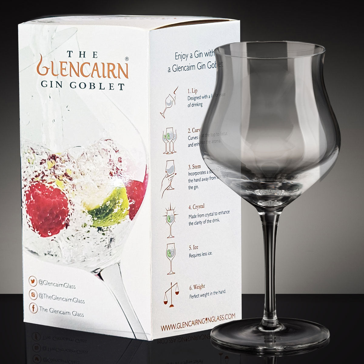 The Glencairn Gin Goblet Glass (Printed Gift Box), Glassware; UK