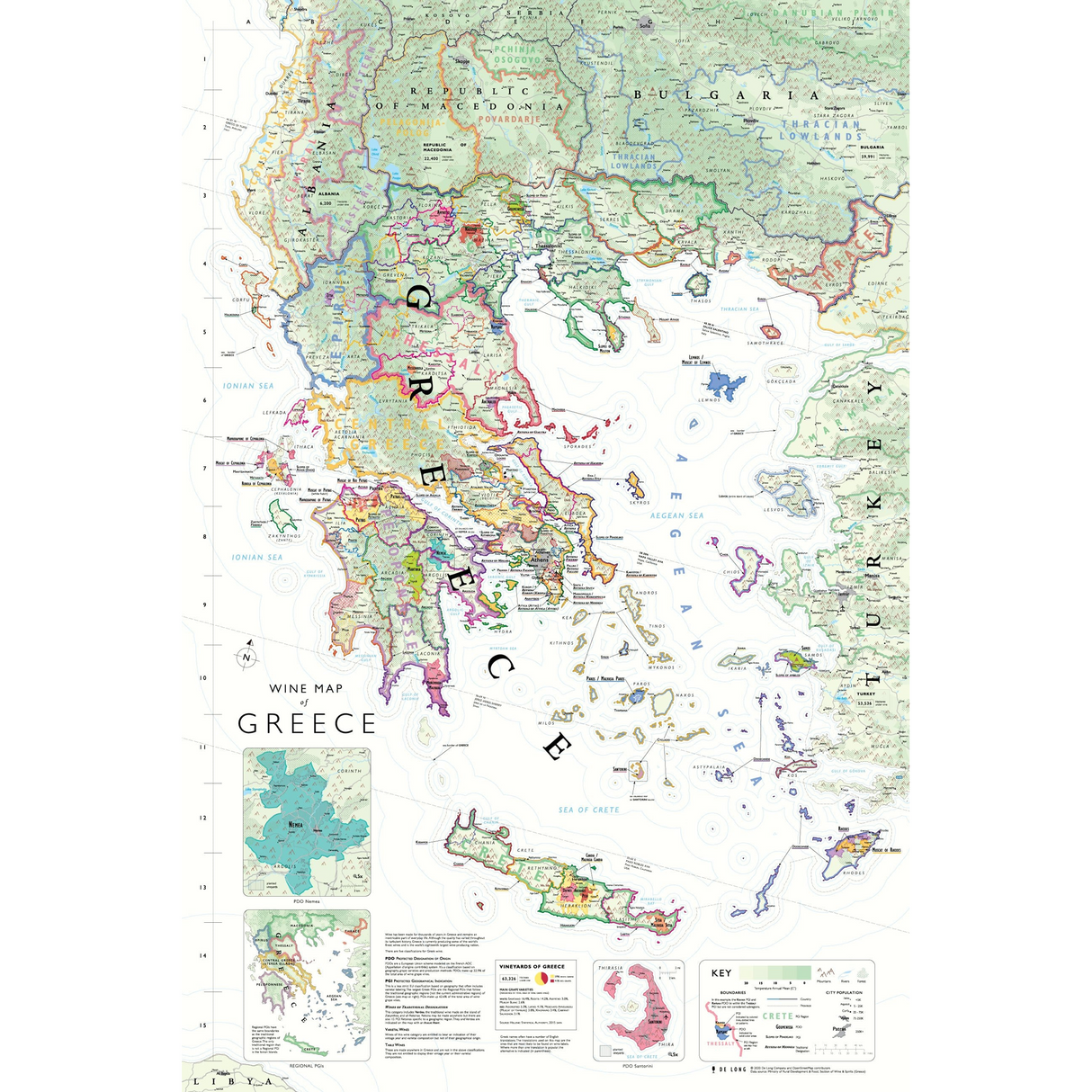 De Long’s Wine Map of Greece - Wine Regions