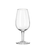 The Luigi Bormioli ISO Type Wine Tasting Glasses 21.5cl, set of 6, feature thin stems and wide bowls for professional wine tasting or education—ideal glassware from trusted brand Luigi Bormioli.