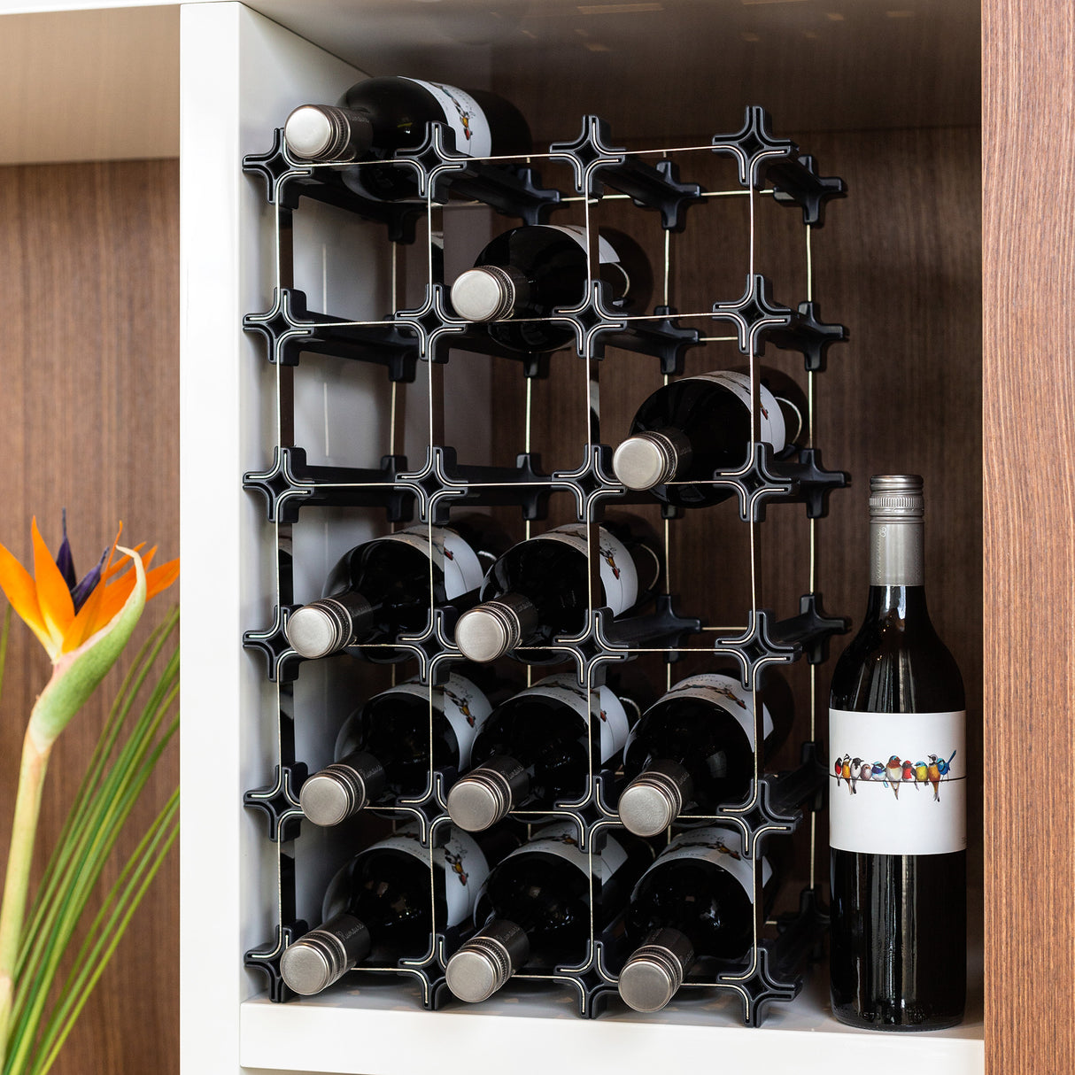 NOOK 50/60 Bottle Self-Assembly Wine Rack - Black