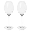 The Richard Brendon The Occasional Collection Champagne/Sparkling Wine Glass Set of 2 features two clear, mouth-blown crystal glasses with long stems and wide bowls, shown side by side against a plain white background.