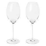 The Richard Brendon The Occasional Collection Champagne/Sparkling Wine Glass Set of 2 features two clear, mouth-blown crystal glasses with long stems and wide bowls, shown side by side against a plain white background.