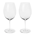 A set of two Richard Brendon The Occasional Collection Bordeaux Wine Glasses, made from clear mouth-blown crystal with long stems and wide bowls, are displayed side by side on a white background.