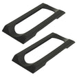 The Stakrax Plastic Wine Rack Black Top Plate – Set of 2 by Stakrax features two black, rectangular plastic frames with rounded inner edges, positioned parallel to each other on a white background, serving as foundational components for the modular Stakrax wine rack system.