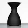 The Sydonios Small Wine Tasting Spittoon 630ml in black, featuring a matte hourglass silhouette evocative of professional wine tasting accessories, is displayed on a reflective surface against a plain white background.