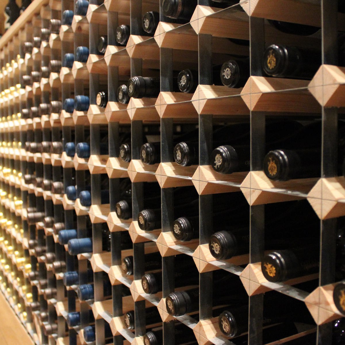 Wine Rack Members Fully Assembled Traditional Wine Rack - Natural Pine & Galvanised Steel ...