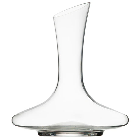 The Lehmann Glass Vignoble Crystal Wine Decanter 1.5L by Lehmann Glass features a lead-free crystal design with a wide, flat base and a tall, narrow neck angled to one side.
