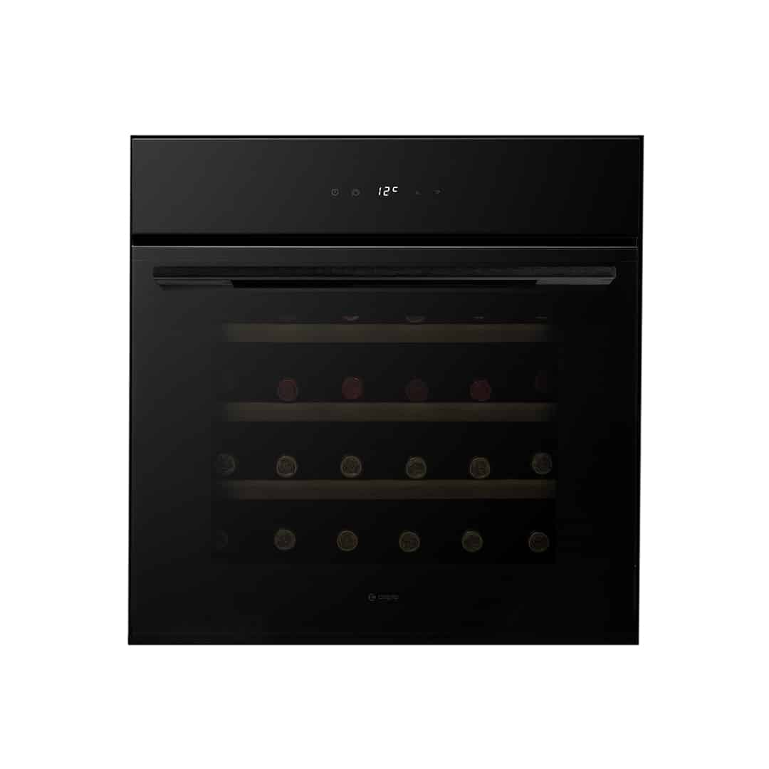 Caple Sense 30 Bottle Single Temperature Integrated Wine Cabinet - Black Glass WC6100BG