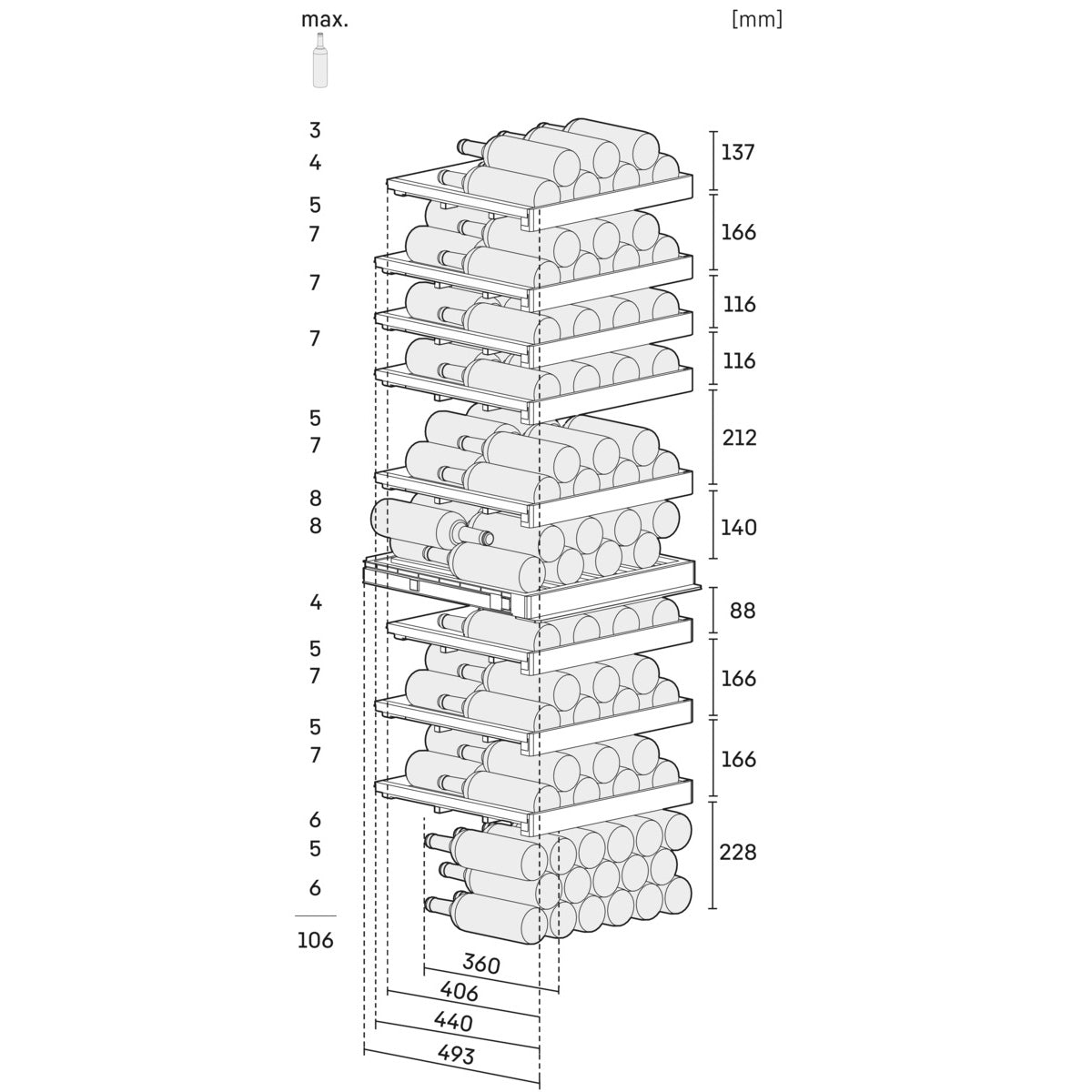 Liebherr Vinidor Selection 106 Bottle Multi Temperature Freestanding Wine Cabinet - WPgbi 5272