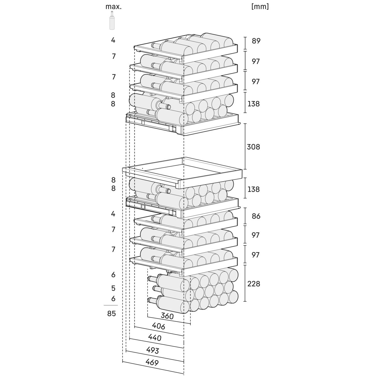 Liebherr Vinidor Selection 85 Bottle Multi Temperature Freestanding Wine Cabinet - WPgbi 5283