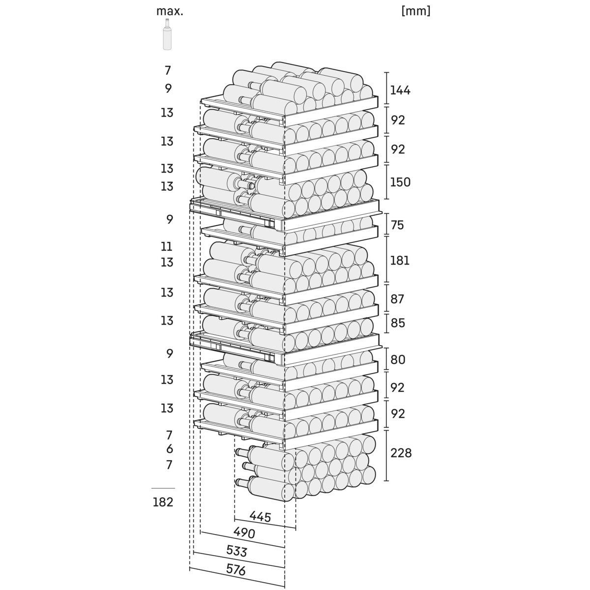 Liebherr Vinidor Selection 182 Bottle Multi Temperature Freestanding Wine Cabinet - WPgbi 7473