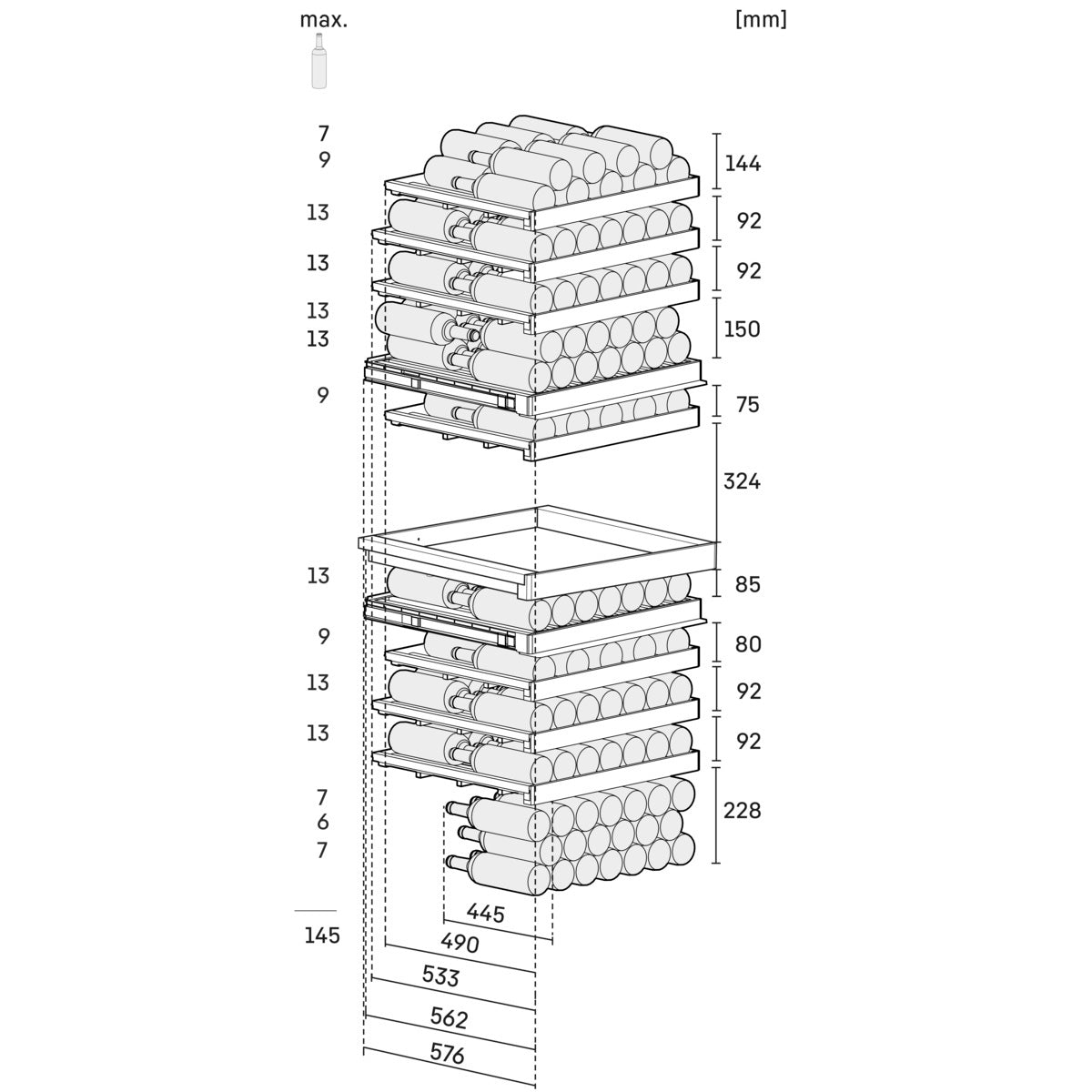 Liebherr Vinidor Selection 145 Bottle Multi Temperature Freestanding Wine Cabinet - WPgbi 7483