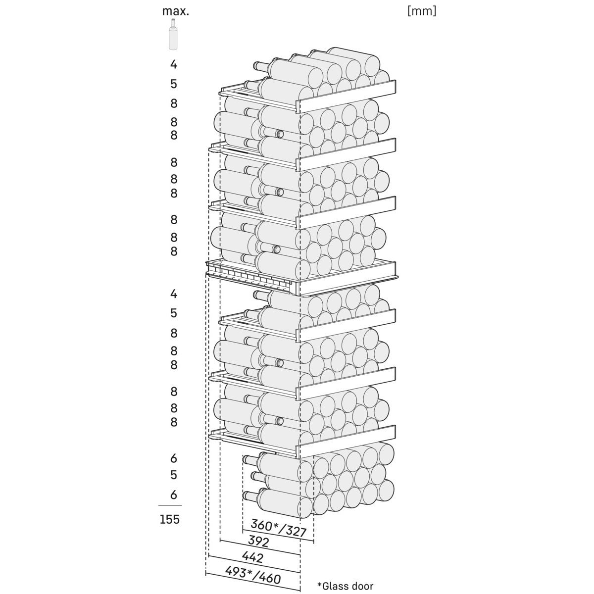 Liebherr Vinidor 155 Bottle Multi Temperature Freestanding Wine Cabinet - WSbsi 5252