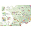 De Long’s Wine Map of France highlights major wine regions with vibrant colors and labels for Bordeaux, Champagne, and Burgundy, plus insets for key areas. Explore the diversity of French wine regions with this detailed De Long map.