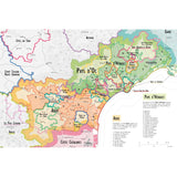 De Long’s Wine Map of France IGPs highlights southern French wine regions like Pays d’Oc, Aude, and Pays d’Hérault, with color-coded areas, labeled rivers, cities, regional boundaries, and a numbered legend. Ideal for wine lovers.