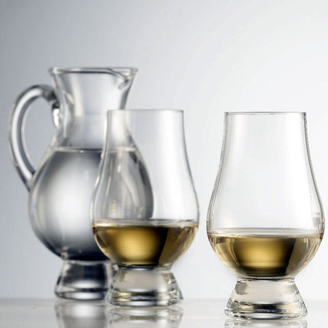 The Glencairn Official Whisky Glass Set - 4 Glasses / 1 Jug / 4 Caps