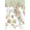 De Long’s Wine Map of Italy highlights colorful wine regions and distinct appellations, with insets for Sicily, Sardinia, northern areas, plus a side legend and key for easy reference. From De Long.